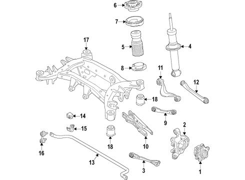 2023 BMW X6 M Rear Suspension, Lower Control Arm, Upper Control Arm, Ride Control, Stabilizer Bar, Suspension Components Diagram 4