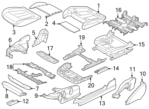 2023 BMW i7 Passenger Seat Components Diagram 4