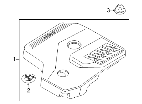 2023 BMW X3 M Engine Appearance Cover Diagram 1