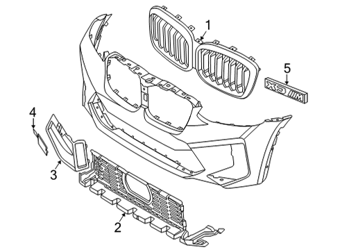 2023 BMW X4 M GRILL, CENTER LOWER Diagram for 51118082774