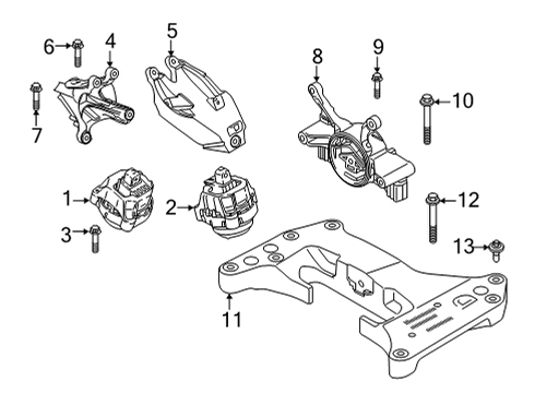 2022 BMW M4 TRANSMISSION SUPPORTING BRAC Diagram for 22318058631