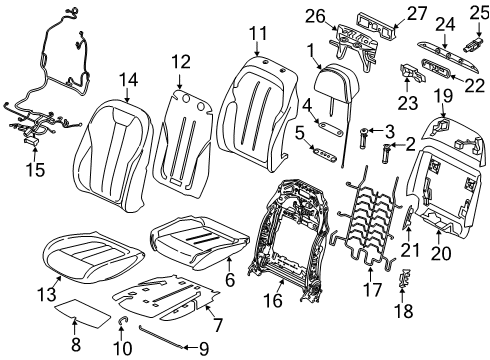 2023 BMW X7 Front Seat Components Diagram 1