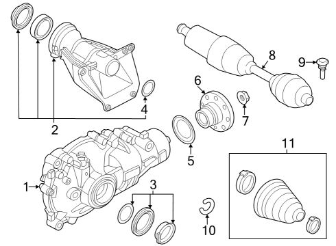 2023 BMW X3 M Carrier & Front Axles Diagram 1