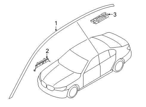 2021 BMW 750i xDrive Exterior Trim - Roof Diagram