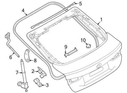 2022 BMW i4 Trunk Lid & Components Diagram