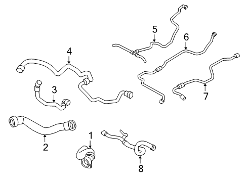 2023 BMW M8 Hoses, Lines & Pipes Diagram 1