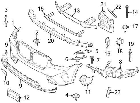 2023 BMW X3 M Bumper & Components - Front Diagram 4