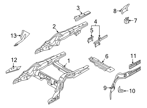 2021 BMW M850i xDrive Rear Floor & Rails Diagram 2