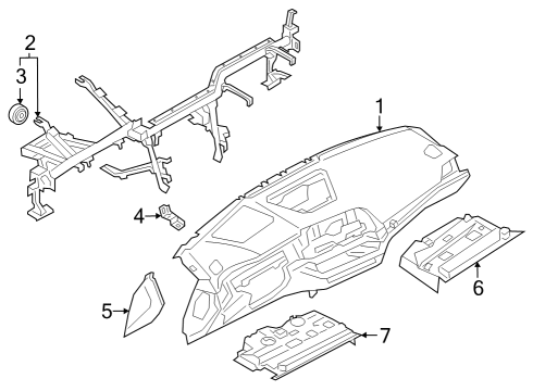 2023 BMW i4 Cluster & Switches, Instrument Panel Diagram 2