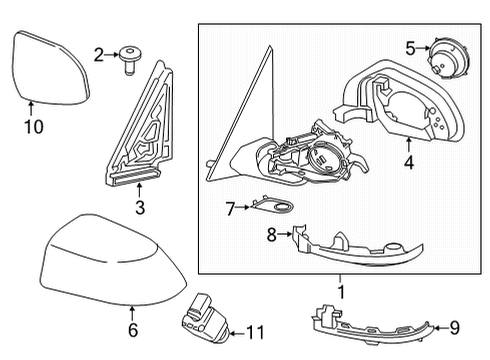 2023 BMW X5 M Mirrors Diagram 1