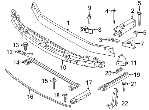 2021 BMW X1 Bumper & Components - Front Diagram 3