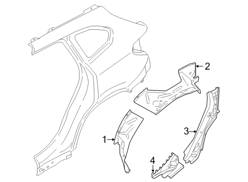 2023 BMW X1 Inner Structure - Quarter Panel Diagram