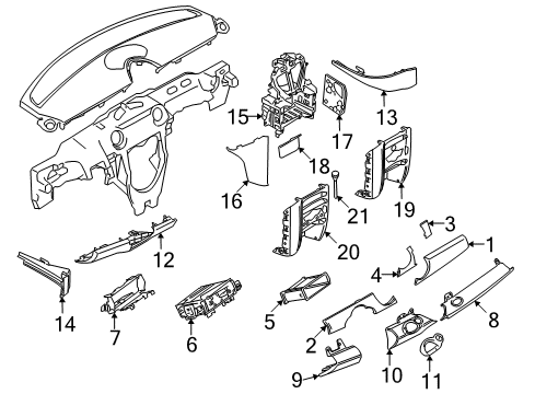 Cover Centre Console Diagram for 51169151327