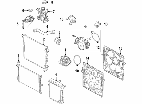 2021 BMW X5 M Cooling System, Radiator, Water Pump, Cooling Fan Diagram 4