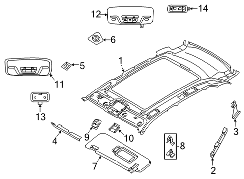 2023 BMW X6 M Interior Trim - Roof Diagram