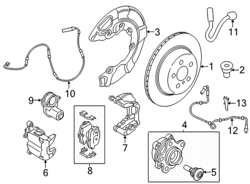 2023 BMW M850i xDrive Gran Coupe Rear Brakes Diagram 1