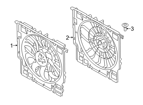 2022 BMW X5 Cooling System, Radiator, Water Pump, Cooling Fan Diagram 1