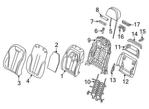 2022 BMW 750i xDrive Passenger Seat Components Diagram 2