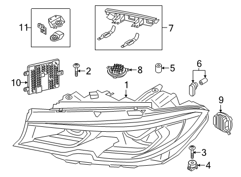 2022 BMW M3 Headlamp Components Diagram 1