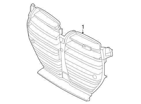 2024 BMW M3 Grille & Components Diagram 1