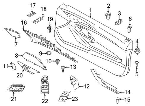 2024 BMW M8 Interior Trim - Front Door Diagram