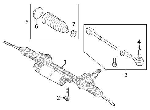 2022 BMW 430i Gran Coupe Steering Column & Wheel, Steering Gear & Linkage Diagram 1