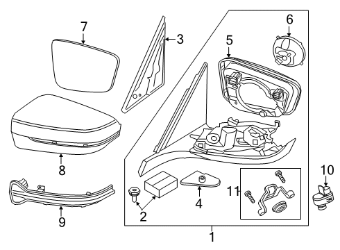 2021 BMW M850i xDrive Mirrors Diagram