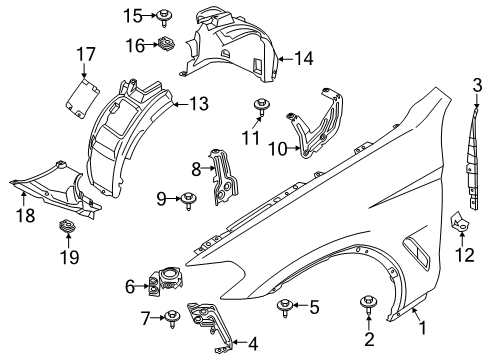 2022 BMW X3 M Fender & Components Diagram