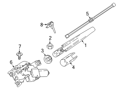 2023 BMW X7 Wiper & Washer Components Diagram 1