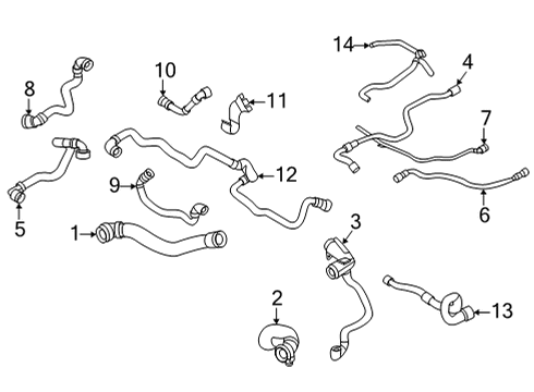 2021 BMW X6 LINE WATER PUMP Diagram for 17125A37138