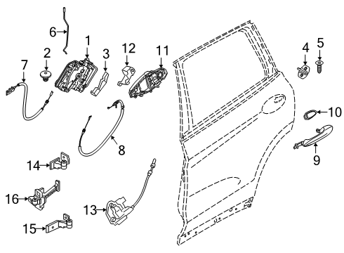 2021 BMW X5 M Rear Door Diagram 3