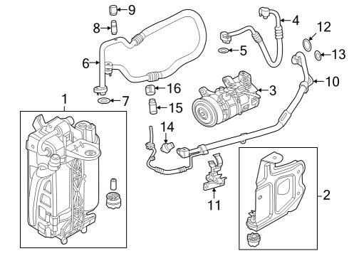 2024 BMW 430i xDrive Gran Coupe Condenser, Compressor & Lines Diagram