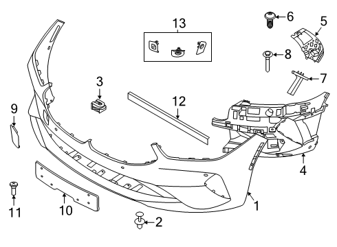 2022 BMW 840i Bumper & Components - Front Diagram 1