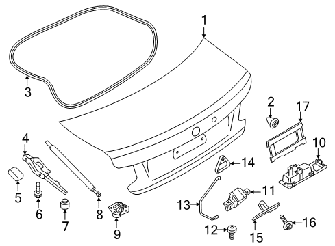 2021 BMW M240i xDrive Trunk Lid & Components Diagram 1