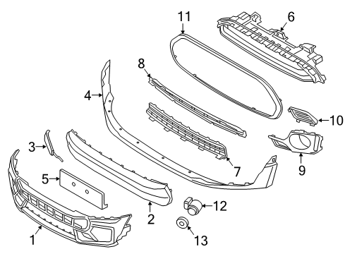 Panel, Bumper, Primed, Front Diagram for 51117451352