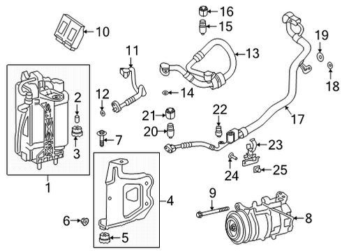 2024 BMW 840i Gran Coupe Condenser, Compressor & Lines Diagram