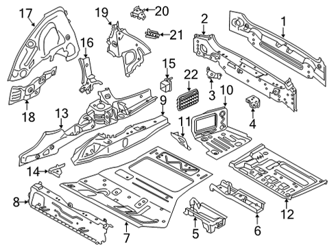 2021 BMW X3 M Rear Body Diagram 1