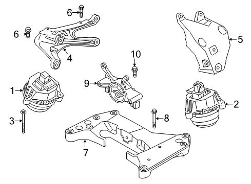 2022 BMW 540i Engine & Trans Mounting Diagram 2