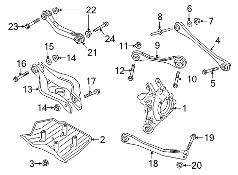 2022 BMW Z4 Rear Suspension, Lower Control Arm, Upper Control Arm, Ride Control, Stabilizer Bar, Suspension Components Diagram 3