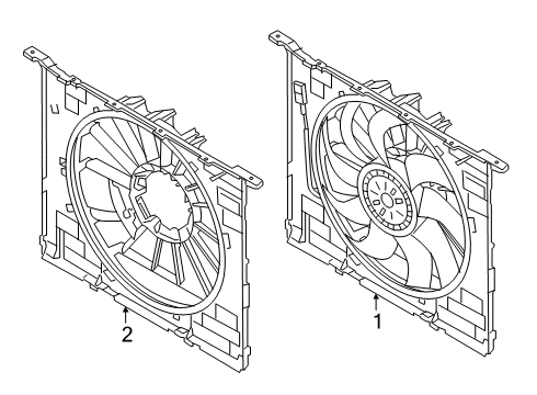 2021 BMW 750i xDrive Cooling System, Radiator, Water Pump, Cooling Fan Diagram 1