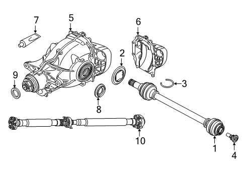 2023 BMW X3 M Axle & Differential - Rear Diagram 1