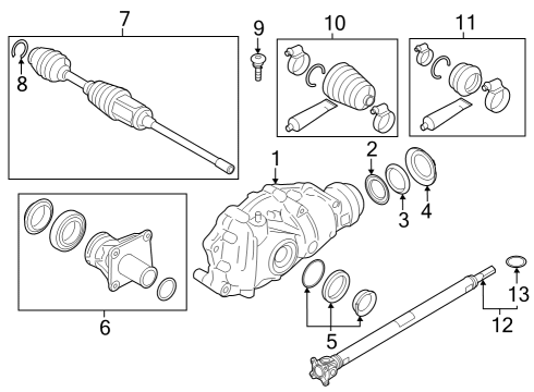 2024 BMW 750e xDrive Carrier & Front Axles Diagram