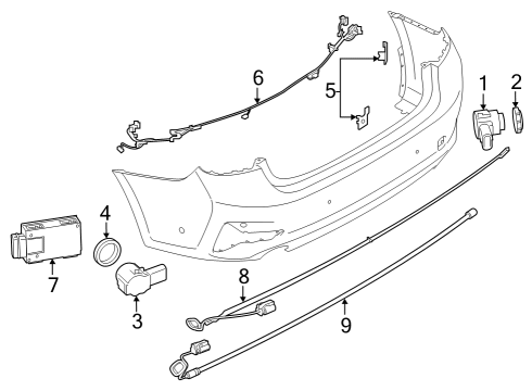 2023 BMW 330e xDrive Electrical Components - Rear Bumper Diagram 1