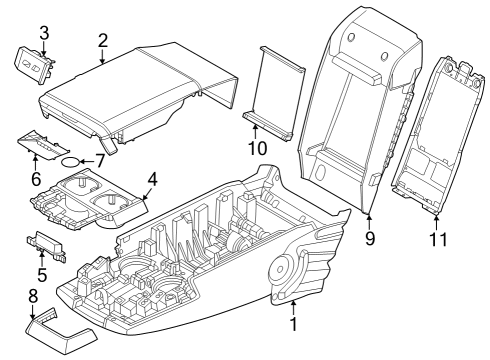 2023 BMW i7 Rear Seat Components Diagram 1