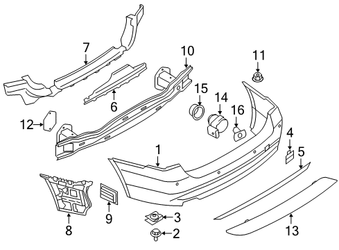 Bumper Trim Panel, Primered Diagram for 51127312727