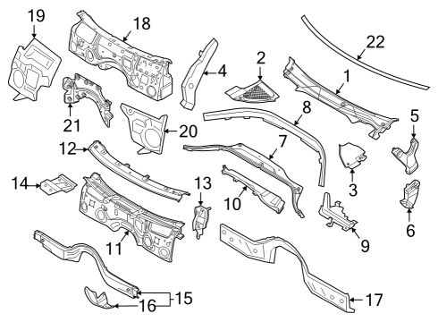 2021 BMW M3 Cowl Diagram