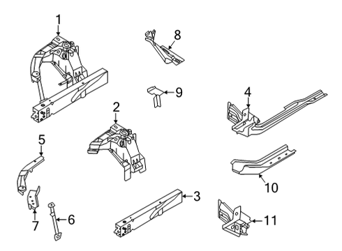 2022 BMW M240i xDrive Structural Components & Rails Diagram