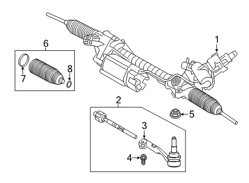 2021 BMW M850i xDrive Steering Column & Wheel, Steering Gear & Linkage Diagram 3