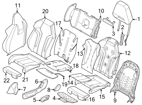 2023 BMW X3 M Front Seat Components Diagram 3