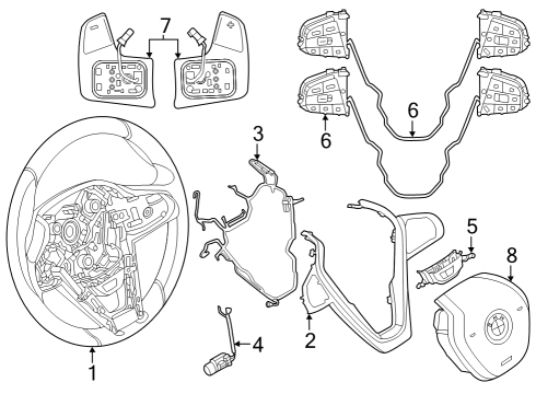 2024 BMW 230i Steering Wheel & Trim Diagram 2